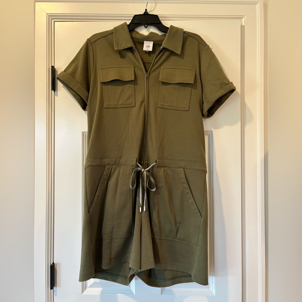 CAbi Olive Green Short Sleeve Romper